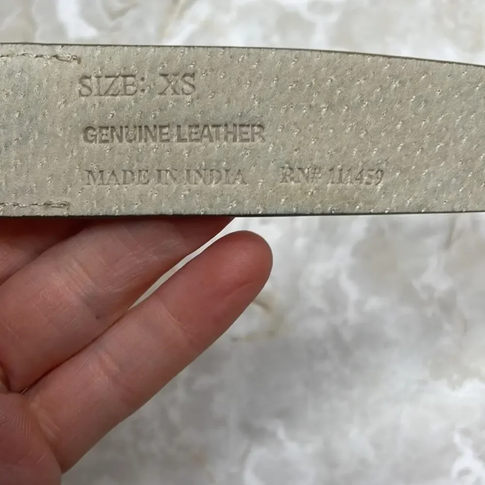 White House Black Market gold contemporary leather belt